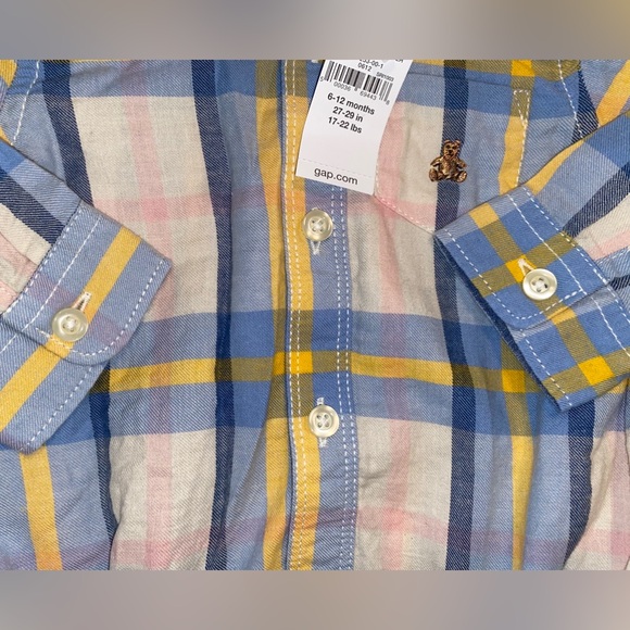 BabyGap Plaid Button Up Collared Onesie Top - Picture 4 of 5